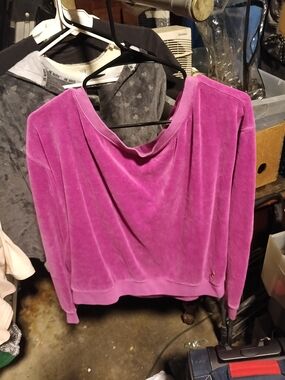 Juicy Couture Velvet Sweatshirt in Bright Pink